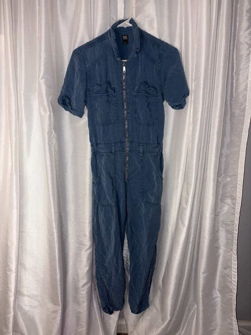 BDG Urban Outfitters Blue Zip-Up Short Sleeve Boiler Suit Jumpsuit Size S